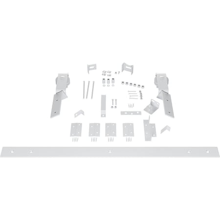 Ekena Millwork Barnfold J-Strap 2-Door Hardware Set for 1 1/4" to 1 3/8" Doors with 42" Track, Rocket White GB6007M2D42RW